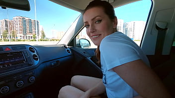 Her fetish, swallow jizm in the car