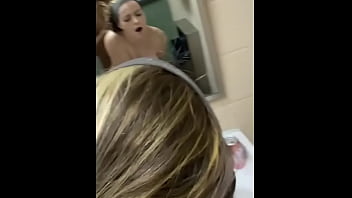 Uber-cute chick gets bent over public shower bury