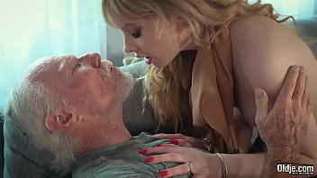 Torrid mind-blowing ash-blonde gags on elderly grandpa schlong and she prays him to pummel her yummy twat tighter until he spunks in her facehole so she drinks it all