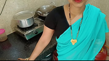 Newly married housewife was chatting with hubby and getting rip up with step-brother in kitchen in doggy style muddy hindi audio