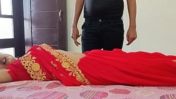 Newly married hot indian desi village aunty was plowing rigid with step-son on clear Hindi audio