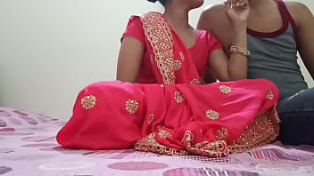 Indian Desi newly married red-hot bhabhi was poking on dogy style position with devar in clear Hindi audio