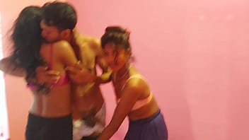 Hanif and Mst Sumona and Popy khatun - fust time 3some Inexperienced Desi jaw-dropping 2 nymphs and One guy