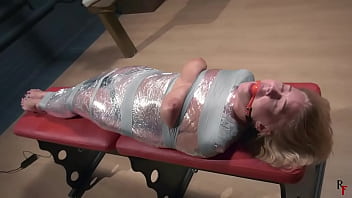 Darina has multiple ejaculations Mummification with massager 1