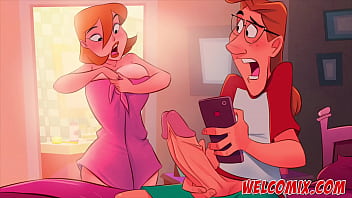 Sending nude photos to her spouse - The Insane Home Cartoon - Title 02