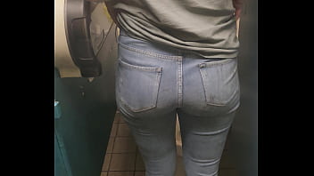 Public stall at work huge booty milky woman worker smashed doggy