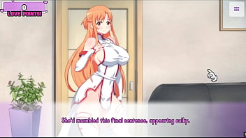 Waifu Hub [Hentai parody game PornPlay ] Ep.1 Asuna Porn Sofa casting - this kinky nymph from sword Art Online want to be a pornstar