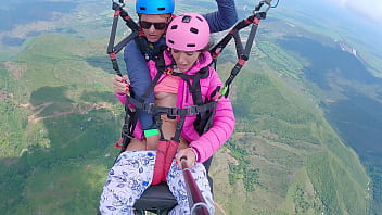 Raw Pussy Spraying IN THE SKY 2200m High In The Clouds while PARAGLIDING