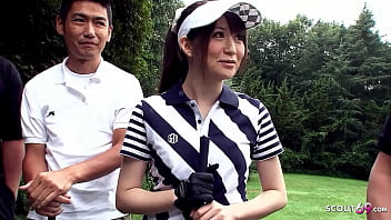 Teacher and other Men chat Asian Nubile to Blowbang at Golf Lesson