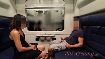 Guy salami display - I pulled out my prick in front of a educator in the public train and and help me cum in mouth 4K - it's very risky Almost caught by stranger near - MissCreamy